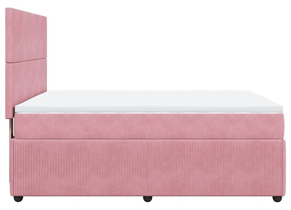 Box spring postel s matrací růžová 140x200 cm samet 3292357