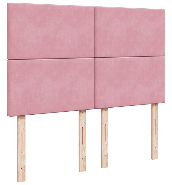Box spring postel s matrací růžová 140x200 cm samet 3292357