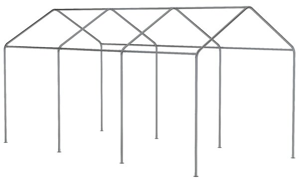Outsunny nastavitelný ocelový a PE zahradní stan pro malé a střední automobily se stabilizačními kolíky a provázky, 600x295x265-310 cm, béžový | Aosom