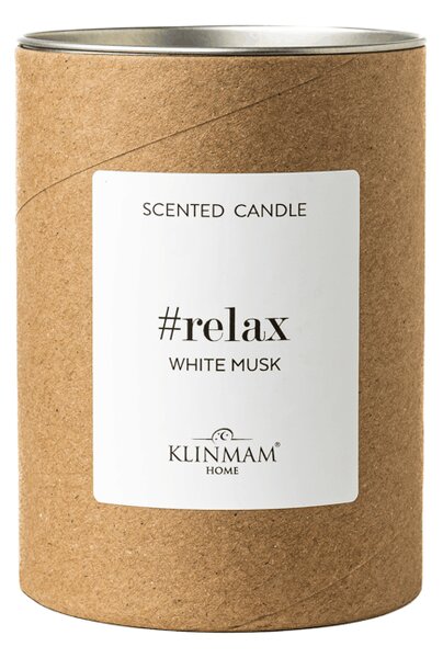 Luxusní svíčka Klinmam Home White Musk z přírodních surovin a pudrovou vůní s nádechem vanilky