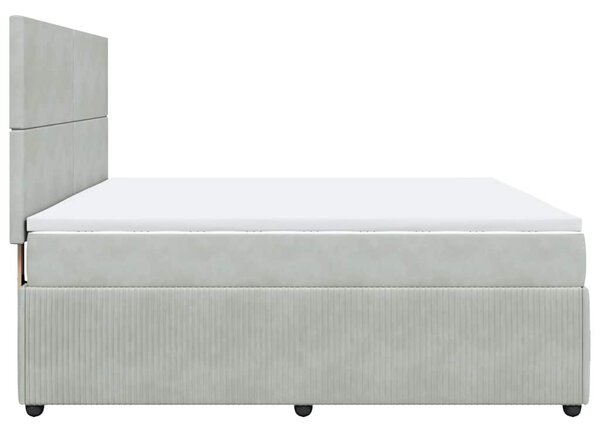 Box spring postel s matrací světle šedá 180x200 cm samet 3292400