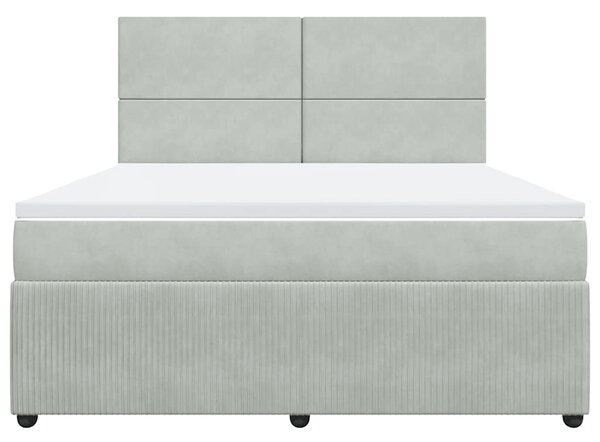 Box spring postel s matrací světle šedá 180x200 cm samet 3292400