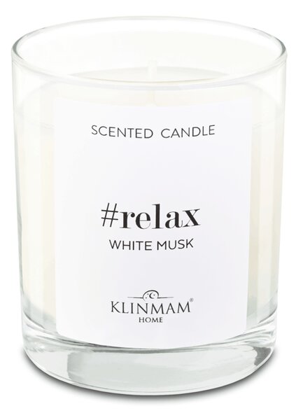 Luxusní svíčka Klinmam Home White Musk z přírodních surovin a pudrovou vůní s nádechem vanilky