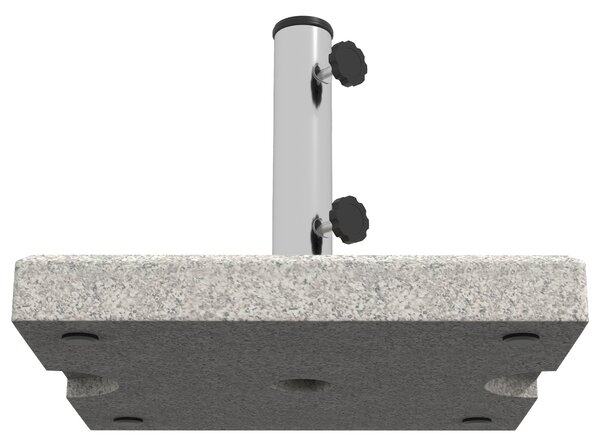 Základna slunečníku Outsunny 25 kg pro tyče s Ø32mm, Ø38mm a Ø48mm, žula a nerezová ocel, základna slunečníku se bočními knoflíky a rukojeťmi, 38x38x3