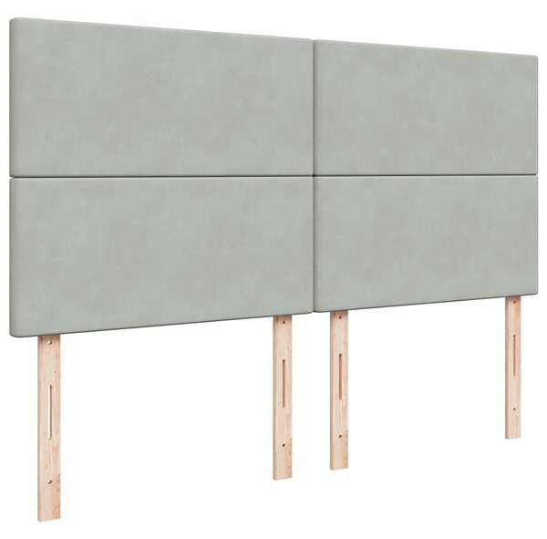 Box spring postel s matrací světle šedá 180x200 cm samet 3292400
