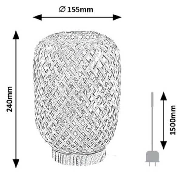 Rabalux stolní lampa Alinafe E14 1x MAX 25W přírodní 74016