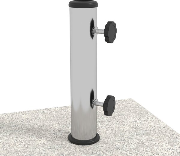 Základna slunečníku Outsunny 25 kg pro tyče s Ø32mm, Ø38mm a Ø48mm, žula a nerezová ocel, základna slunečníku se bočními knoflíky a rukojeťmi, 38x38x3