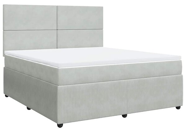 Box spring postel s matrací světle šedá 180x200 cm samet 3292400