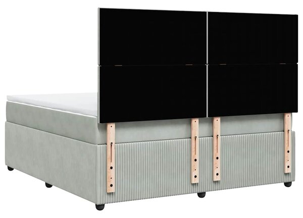 Box spring postel s matrací světle šedá 180x200 cm samet 3292400