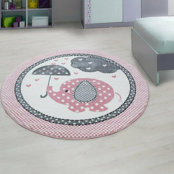 Dětský koberec Kids 570 pink (Varianta: Kulatý průměr 120 cm)