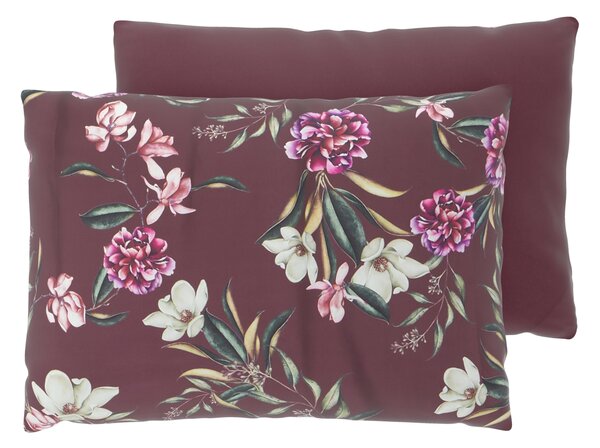 Livarno® Povlak na polštář z mikrovláknového saténu, 2 kusy, 40 x 60 cm (květy/červená) (100413472003)