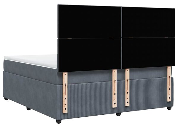 Box spring postel s matrací tmavě šedá 180x200 cm samet 3292401