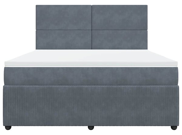 Box spring postel s matrací tmavě šedá 180x200 cm samet 3292401