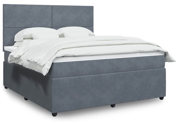Box spring postel s matrací tmavě šedá 180x200 cm samet 3292401