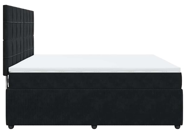 Box spring postel s matrací černá 180x200 cm samet 3292408