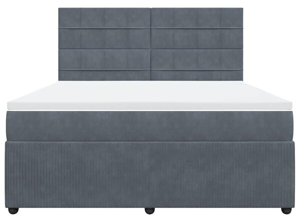 Box spring postel s matrací tmavě šedá 180x200 cm samet 3292407