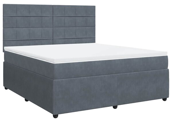 Box spring postel s matrací tmavě šedá 180x200 cm samet 3292407