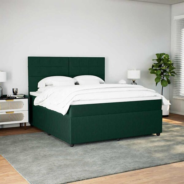 Box spring postel s matrací tmavě zelená 180x200 cm samet 3292409