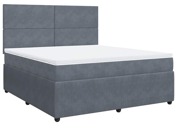 Box spring postel s matrací tmavě šedá 180x200 cm samet 3292401