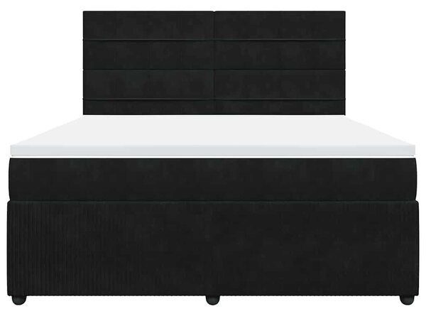 Box spring postel s matrací černá 180x200 cm samet 3292408