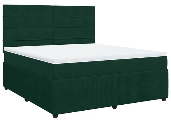 Box spring postel s matrací tmavě zelená 180x200 cm samet 3292409