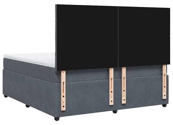 Box spring postel s matrací tmavě šedá 180x200 cm samet 3292407