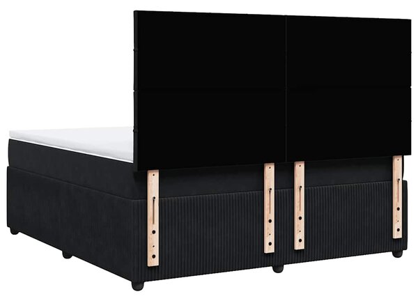 Box spring postel s matrací černá 180x200 cm samet 3292408