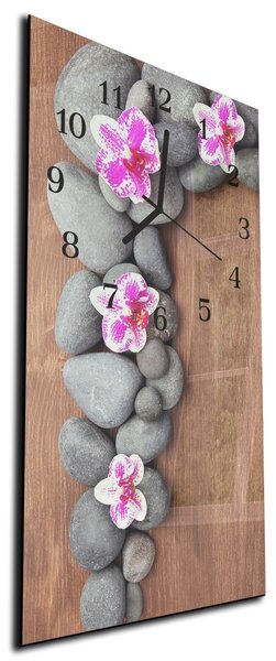 Nástěnné hodiny orchidej 30x60cm XV - plexi