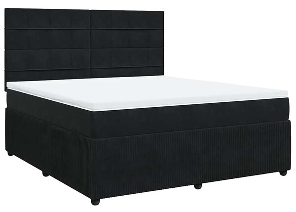 Box spring postel s matrací černá 180x200 cm samet 3292408