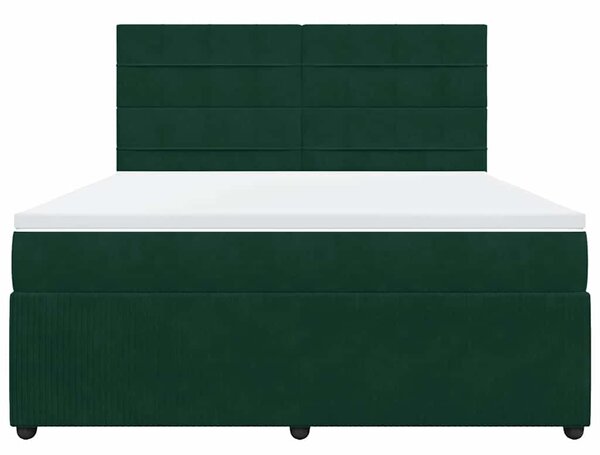 Box spring postel s matrací tmavě zelená 180x200 cm samet 3292409