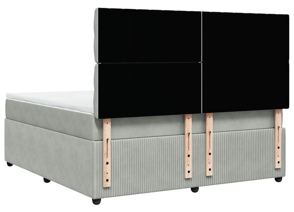 Box spring postel s matrací světle šedá 180x200 cm samet 3292412