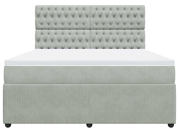 Box spring postel s matrací světle šedá 180x200 cm samet 3292412