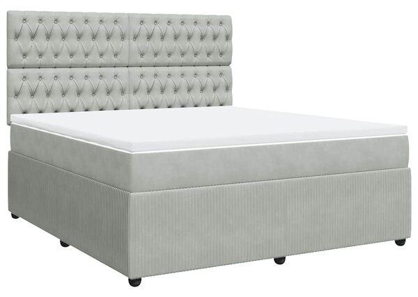 Box spring postel s matrací světle šedá 180x200 cm samet 3292412