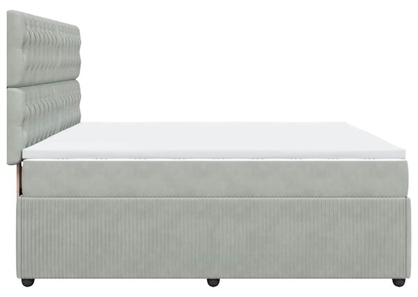 Box spring postel s matrací světle šedá 180x200 cm samet 3292412