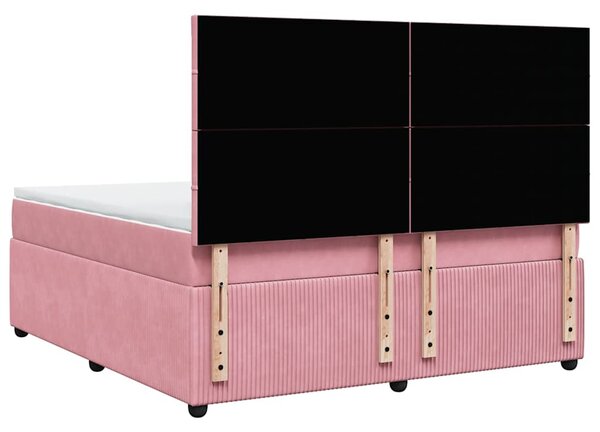 Box spring postel s matrací růžová 180x200 cm samet 3292411