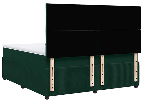 Box spring postel s matrací tmavě zelená 180x200 cm samet 3292409