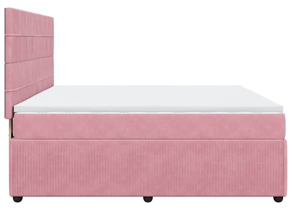 Box spring postel s matrací růžová 180x200 cm samet 3292411