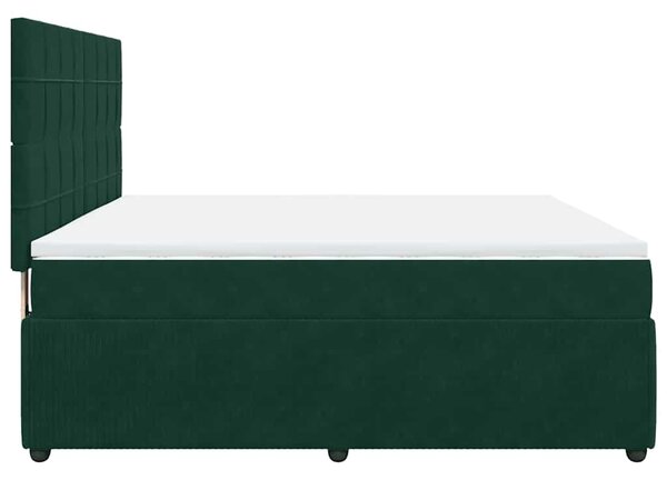 Box spring postel s matrací tmavě zelená 180x200 cm samet 3292409