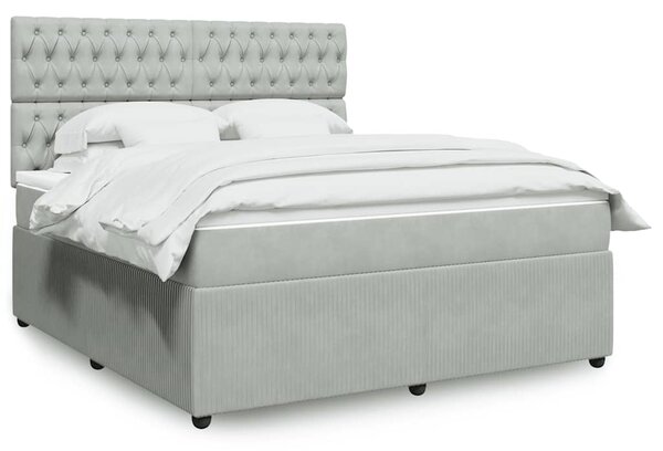 Box spring postel s matrací světle šedá 180x200 cm samet 3292412