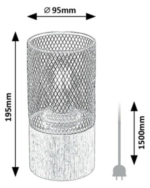 Rabalux stolní lampa Callum E27 1x MAX 25W buk 74040
