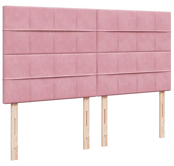 Box spring postel s matrací růžová 180x200 cm samet 3292411