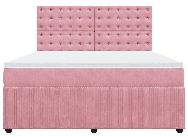Box spring postel s matrací růžová 180x200 cm samet 3292423
