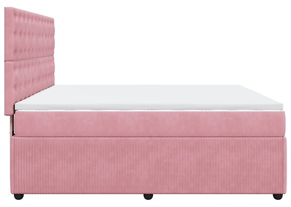 Box spring postel s matrací růžová 180x200 cm samet 3292423