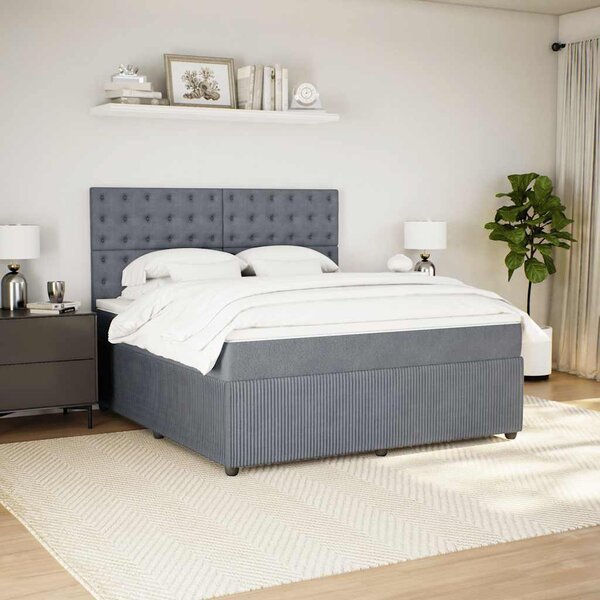 Box spring postel s matrací tmavě šedá 180x200 cm samet 3292419
