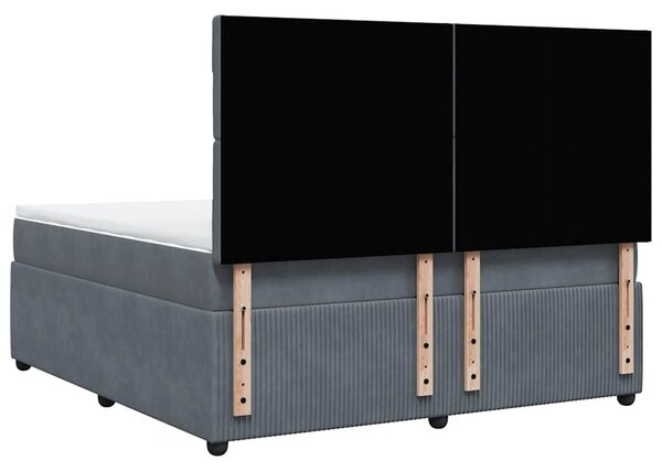 Box spring postel s matrací tmavě šedá 180x200 cm samet 3292419