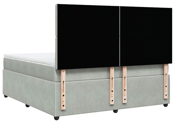 Box spring postel s matrací světle šedá 180x200 cm samet 3292418