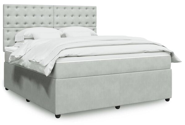 Box spring postel s matrací světle šedá 180x200 cm samet 3292418