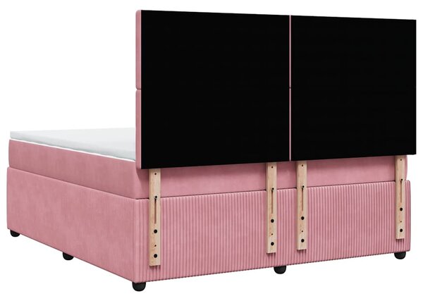 Box spring postel s matrací růžová 180x200 cm samet 3292423