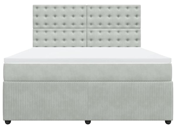 Box spring postel s matrací světle šedá 180x200 cm samet 3292418