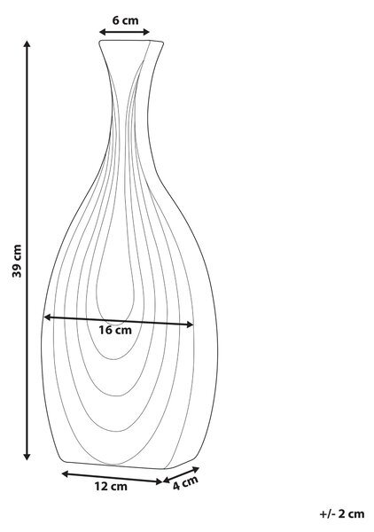 Dekorativní váza THAPSUS Keramika 39 cm Černá
